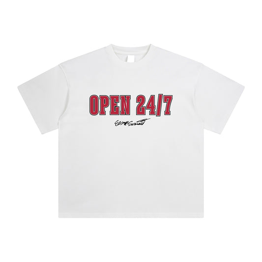 Elijah Sarratt - Open 24/7 White Tee
